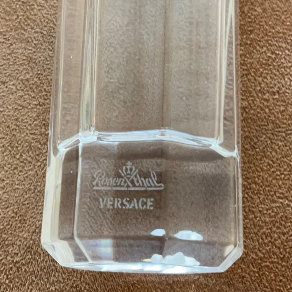 VERSACE ROSENTHAL GLASS, 5.5”h, 2” wide